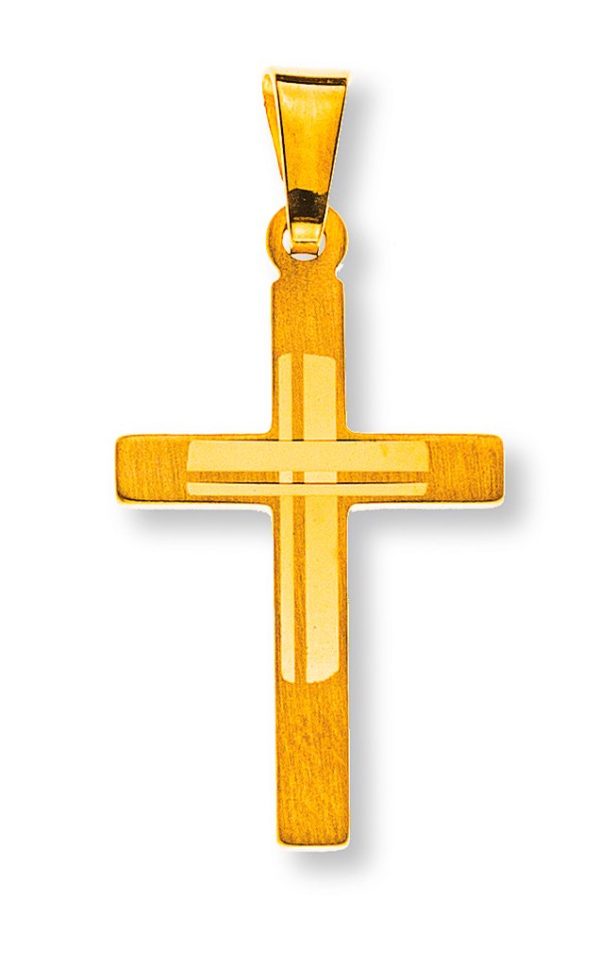 Kreuz Gelbgold 750 mit Muster